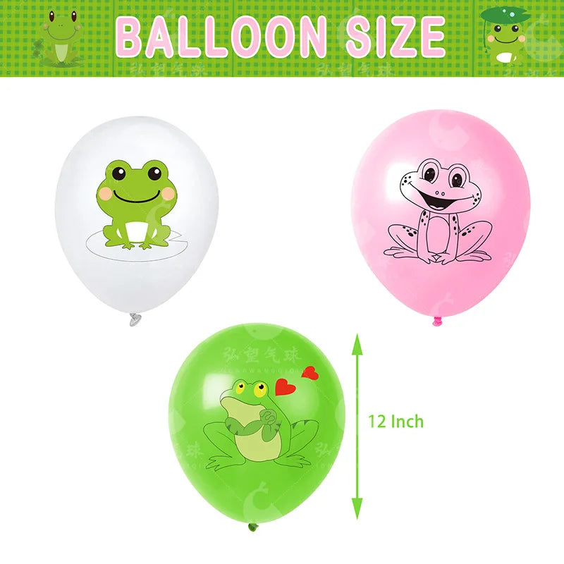 12pcs Cute Little Frog Latex Balloon Birthday Party Decoration 12inch Frog Latex Balloon Set