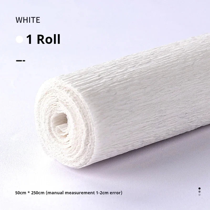 Colored Crepe Paper For Flower Making Decoration Gift Wrapping Paper Roll 50x250cm Kids Diy Craft Supplies Origami Crepe Paper