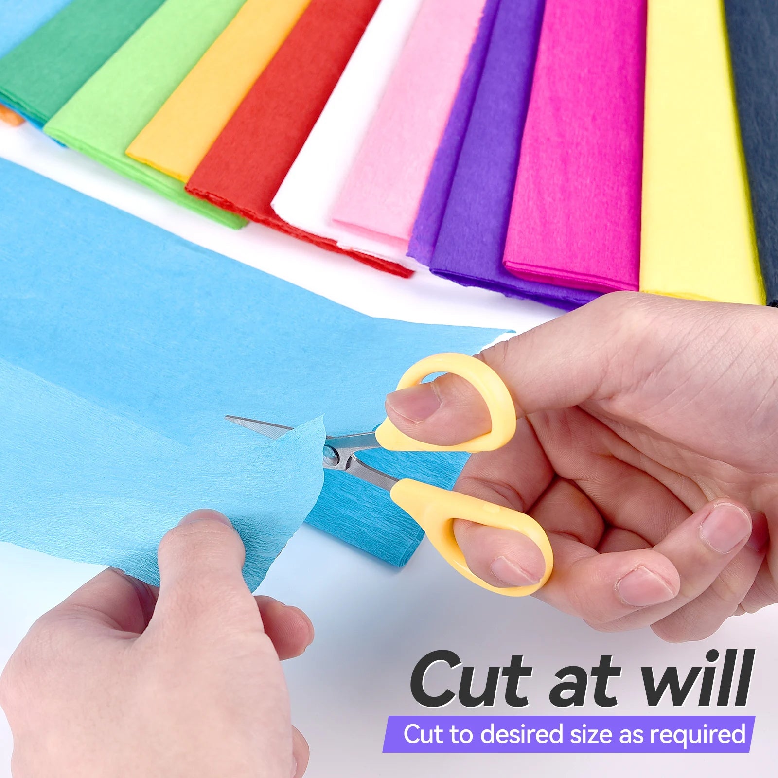 10pcs 75x50cm Colored Handmade Crepe Paper Roll Origami Crinkled Crepe Paper Craft DIY Flower Home Decoration Wrapping Gift