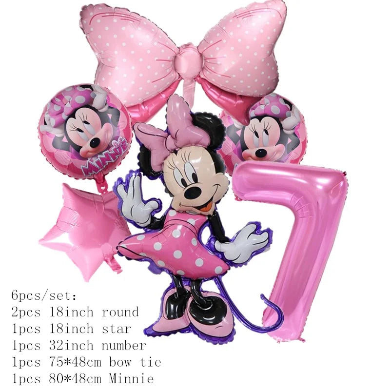 Minnie Mouse Balloons Birthday Party Decoration Girls Disposable Minnie Mouse  Balloo Baby Shower Party Gift