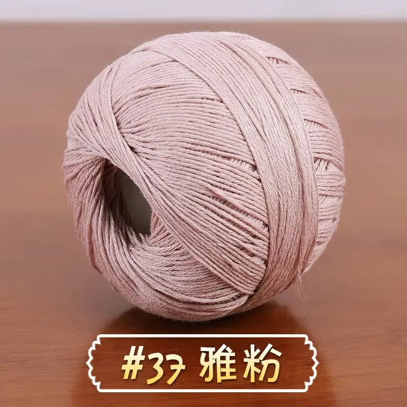 6-Strand Cotton Linen Lace Yarn Handmade Crochet Thread Medium Fine Hooking DIY Material Kit Children's Sweater Crochet Needl...