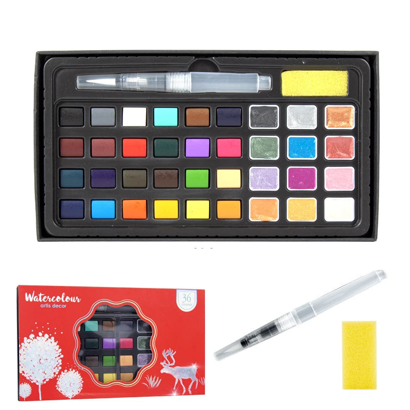 Premium Watercolor Paint Set with Pearlescent Shades - 24/36/48/88 Colors, High-Quality Gel Paints for Artists & Hobbyists