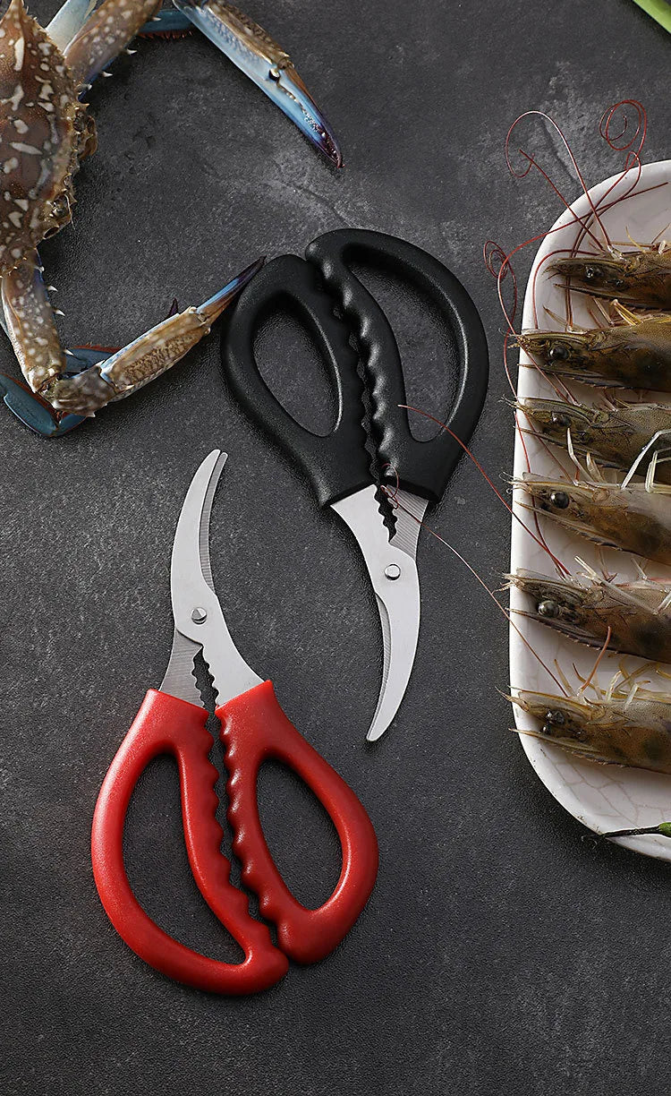 Scissors Kitchen Seafood Scissors Multifunctional Stainless Steel Shears Seafood Fish Crab Shrimp Lobster Scissors Peeling Tool