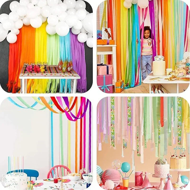 1Pcs 50x250cm Colored Crepe Paper Craft DIY Flowers Decoration Gift Wrapping Paper Craft Roll Origami Handmade Crinkled Paper