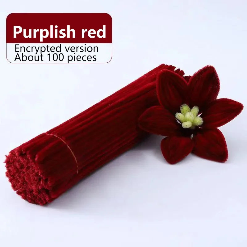 100pcs Chenille Stems Toys DIY Strips Twist Bar Anvil Wire Craft Pipe Creative Hobby Children Plush Stick Chenille Sticks