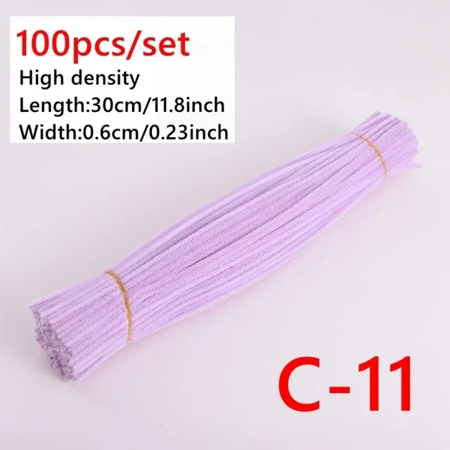 100pcs Colorful Chenille Stems Pipe Cleaners Kids Educational Toys Handmade Plush Tinsel Twist Sticks For DIY Craft Supplies