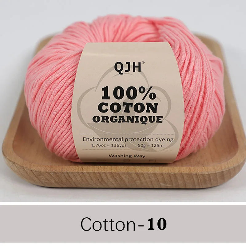 QJH 100% Cotton Yarn, Cotton Baby Sport Weight Yarn, Amigurumi Yarn, Summer Soft Yarn, Crochet/Knitting Yarn - 6 Pcs