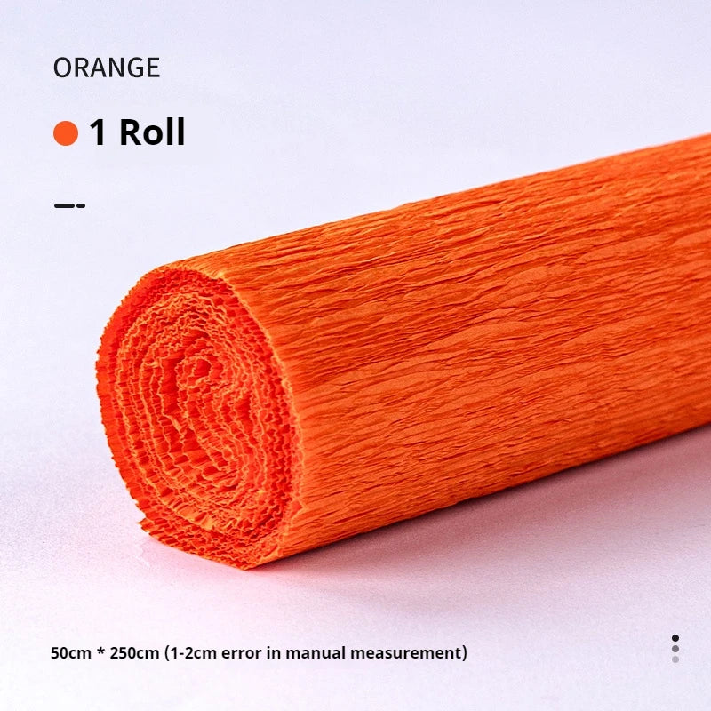 20 Colors 250x50cm Colored Crepe Paper Roll Origami Crinkled Crepe Paper Craft DIY Flowers Decoration Gift Wrapping Paper Craft