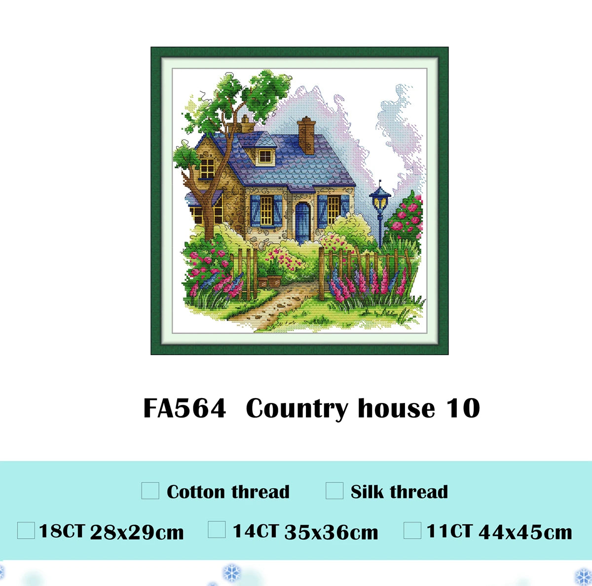 Colorful countryside cross stitch kit  14ct 11ct count printed canvas stitching embroidery DIY handmade needlework