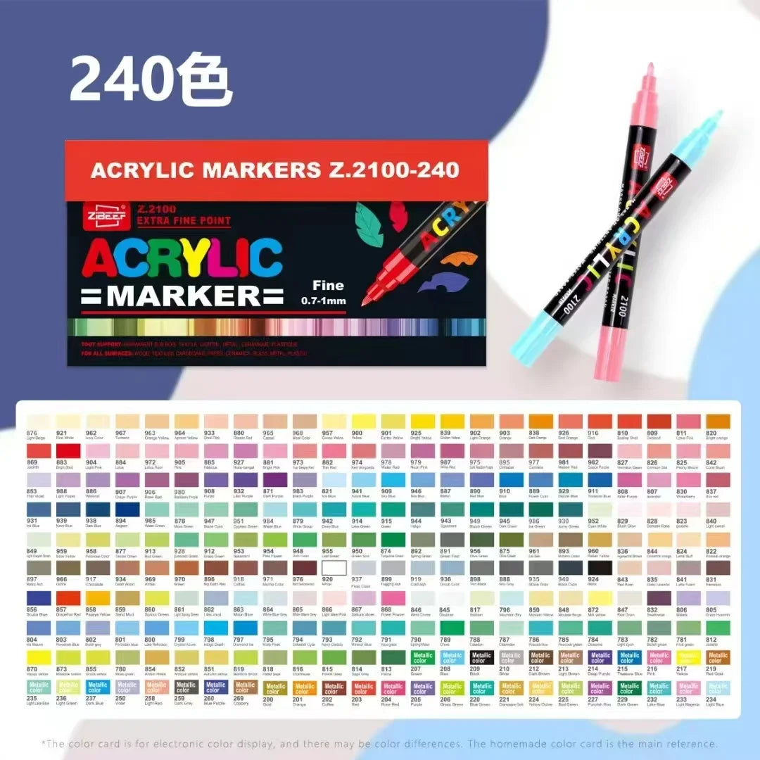 36-240 Acrylic Paint Markers, Waterproof & High Saturation for Wood,Metal,Plastic,Fabric,Glass,Ceramic Painting DIY Art Supplies