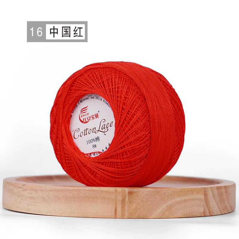 Pure Cotton Lace Thread Shiny Lin Yarn Handmade DIY Crochet Thread Combed Spun Yarn Knitting Crochet Handweaving Yarn