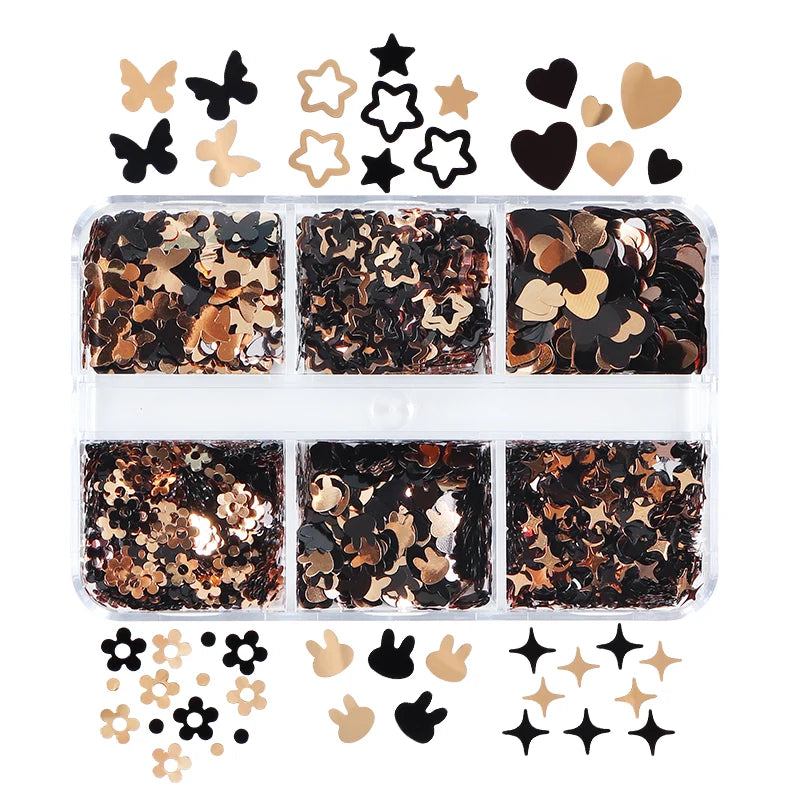 Plum Flower Glitter Epoxy Resin Filling Hollow Out Flowers Resin Sequins For Card Making Macaroon Flakes Scrapbooking DIY Crafts