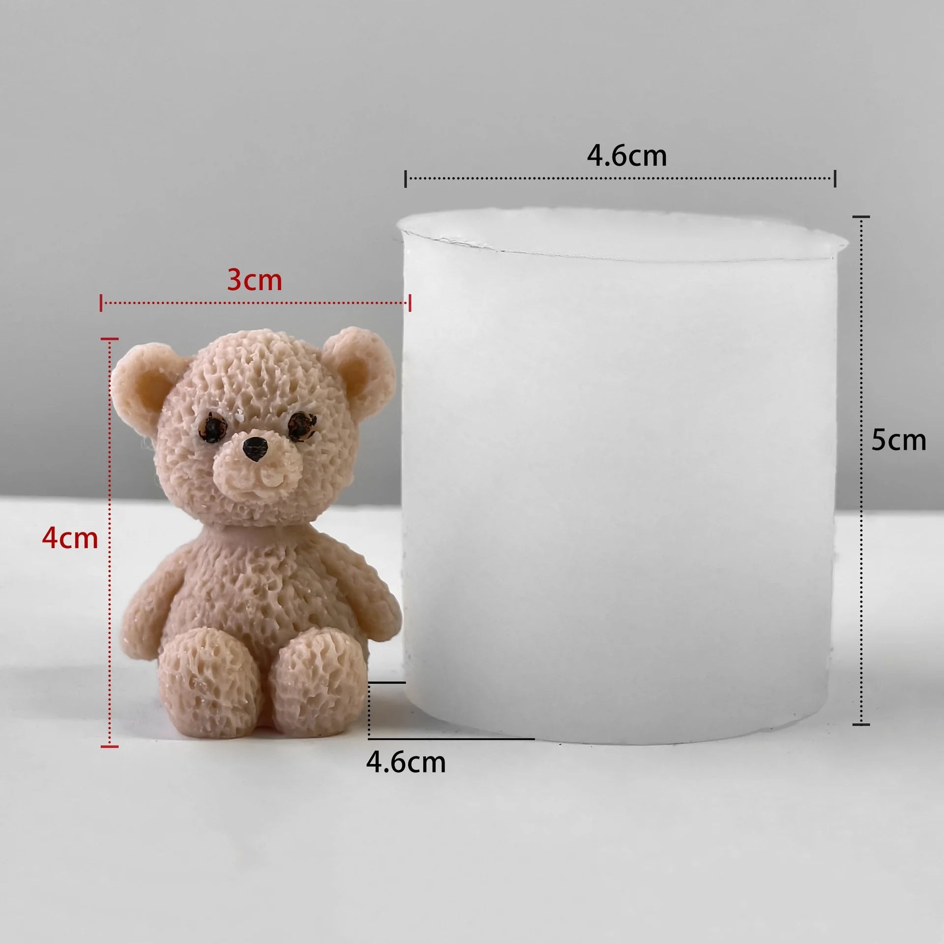Cute Mini Bear Candle Silicone Mold Scented Candle Plaster Mould DIY Handmade Candy Chocolate Making Baking Mold Home Decor Gift