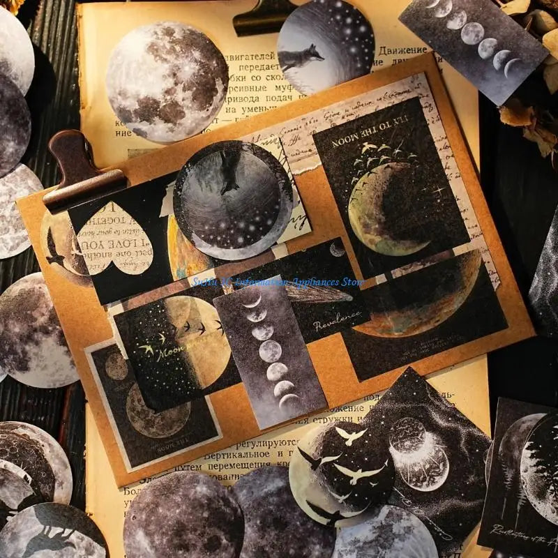 50Pcs Retro Aesthetic Sticker Scrapbooking Decoration Sticker Journaling Sticker