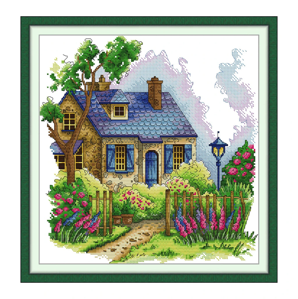 Colorful countryside cross stitch kit  14ct 11ct count printed canvas stitching embroidery DIY handmade needlework