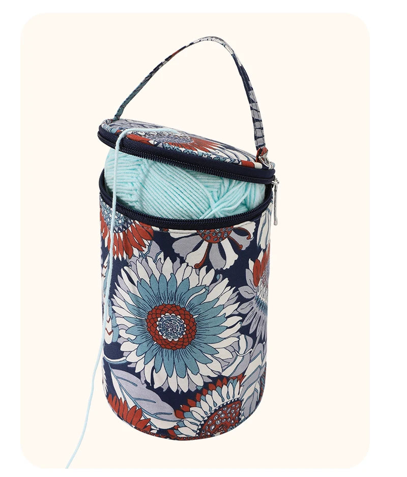 Hot New Small Yarn Storage Bag Empty Flower Knitting Tote Bag Waterproof Crochet Hooks Bag For Sewing Accessories Tools Gift