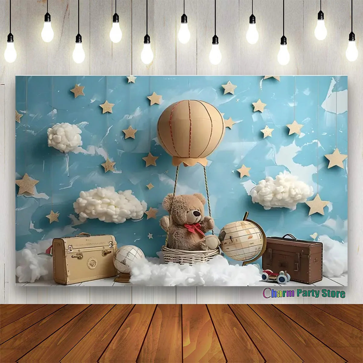 Teddy Bear Colorful Balloons 1st Birthday Backdrop Kids Gifts Baby Shower Oh Baby Background for Photography  Photo Props Studio