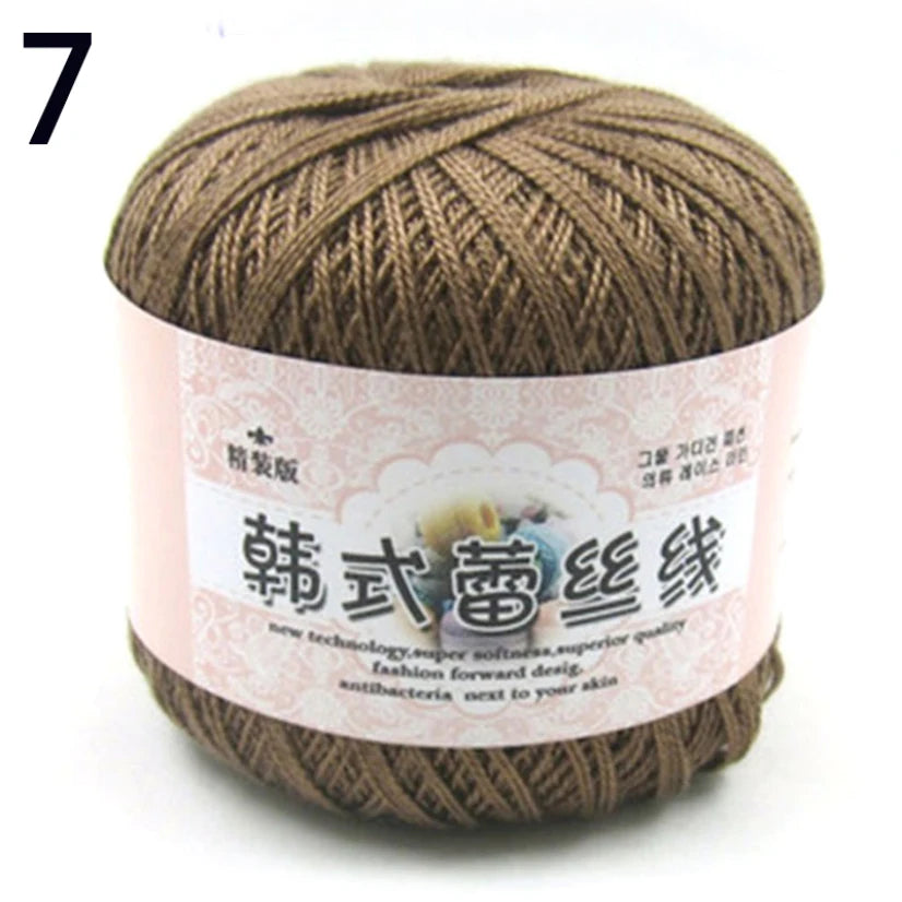 50g /roll 0.8mm Lace Thread Crochet Cotton Yarn Handmade DIY Line Fine Wool for Knitted Woven Sewing Accessories