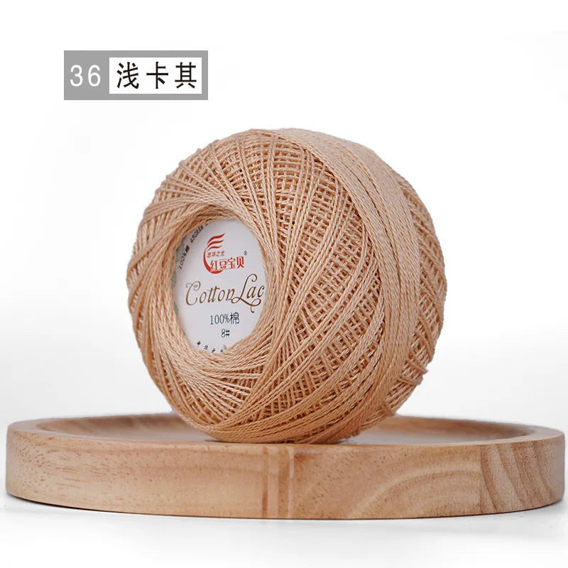 Pure Cotton Lace Thread Shiny Lin Yarn Handmade DIY Crochet Thread Combed Spun Yarn Knitting Crochet Handweaving Yarn