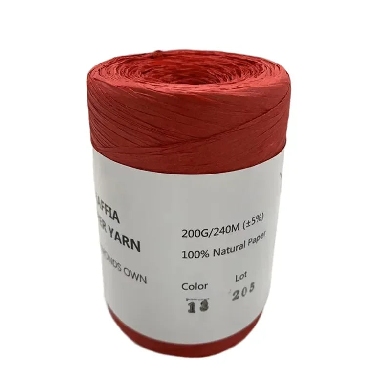 240M Home Decoration Knitting Yarn 100% Natural RAFFIA Paper Yarn Braided Cord Supplies Fiber Paper Rope DIY Summer Bag DIY