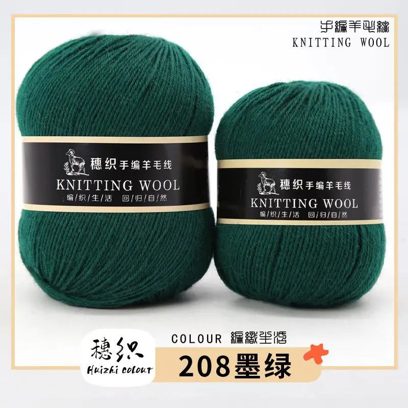 Hand Knitted Four-Ply Wool Yarn Medium Fine for Sweater Scarf Hat Pure Color Wool Yarn Spun Yarn from Hebei Mainly for Hand K...