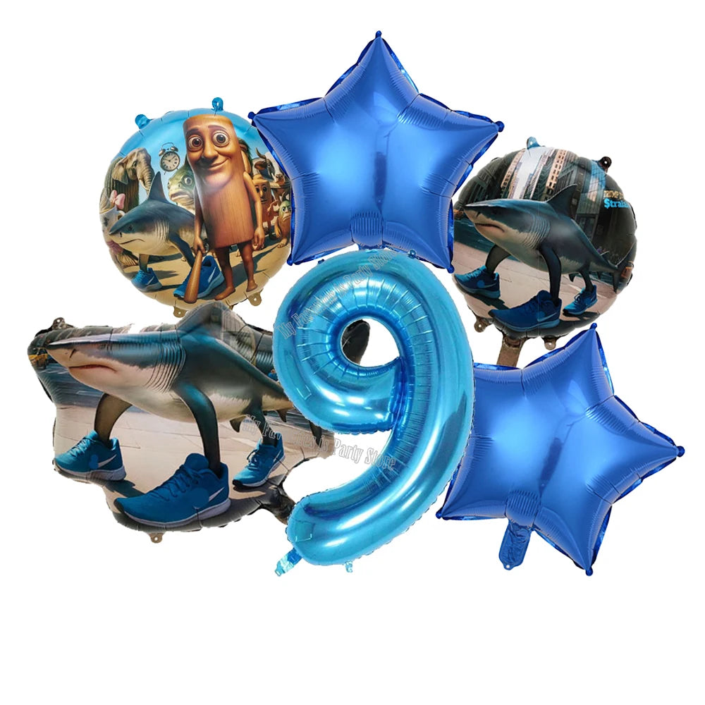 Italian Brainrot Balloon Set Baby Shower Party Ballons Tralalero Tralala TungTungTungSahur Balloons Decoration Photographic Prop