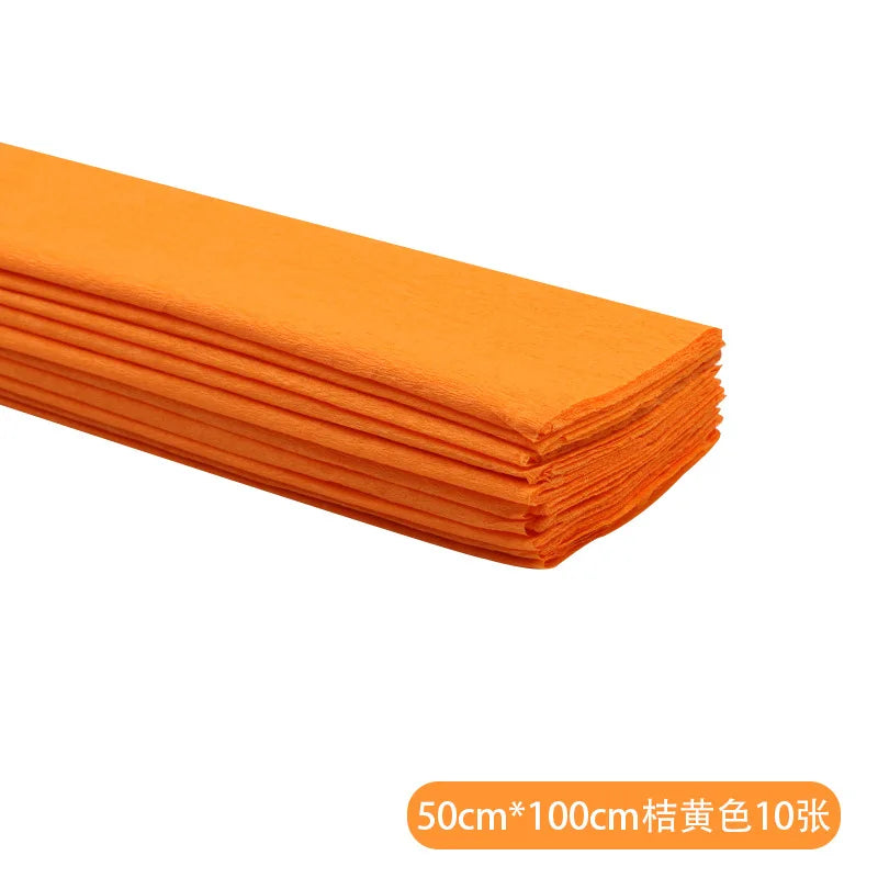 50x100cm Roll Crepe Paper Colorful Flower Wrapping Paper Handmade DIY Thin Paper Making Materials Kindergarten Decoration