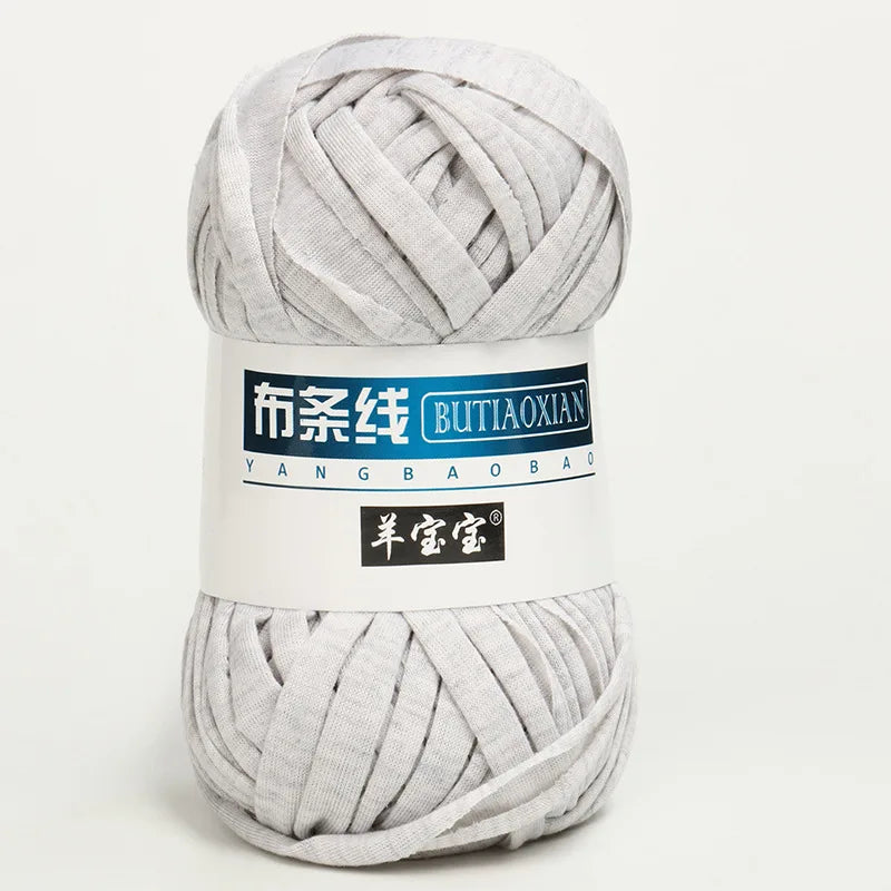 100g T Shirt Knitting Yarn For Crochet Bag Hat Slippers Coaster Blanket Thread Soft Polyester Woven Yarn Thick Soft Cloth Yarn