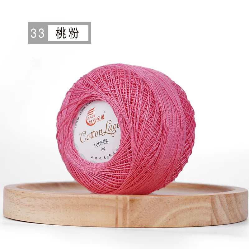 Pure Cotton Lace Thread Shiny Lin Yarn Handmade DIY Crochet Thread Combed Spun Yarn Knitting Crochet Handweaving Yarn