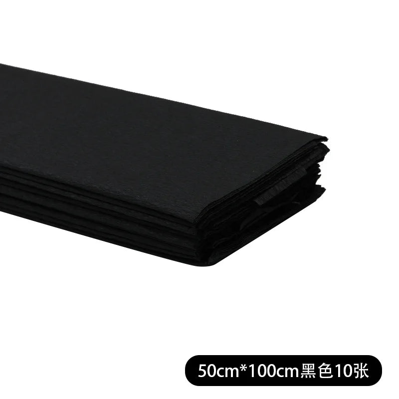 50x100cm Roll Crepe Paper Colorful Flower Wrapping Paper Handmade DIY Thin Paper Making Materials Kindergarten Decoration