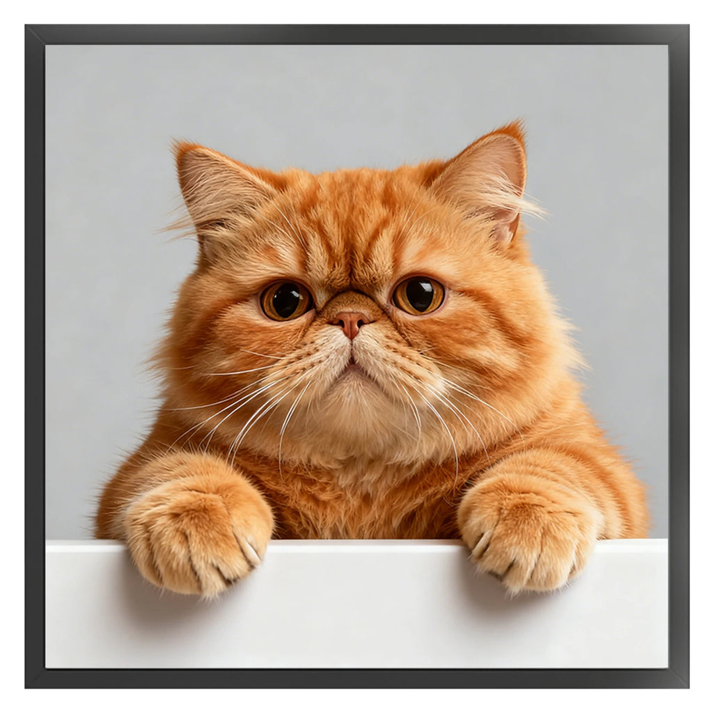 Cat Full 11CT DIY Stamped Cross Stitch Kits 40x40cm Embroidery Needlepoint Starter Kits for Beginners Adults Home Decor