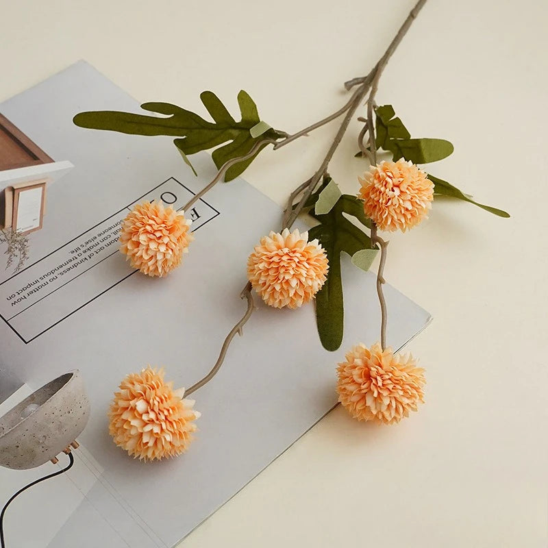 20" Faux Kiku Flowers Fall Flowers Artificial Decoration for Vase Home Room Wedding Decor Arrangement Table Holiday Party Decor