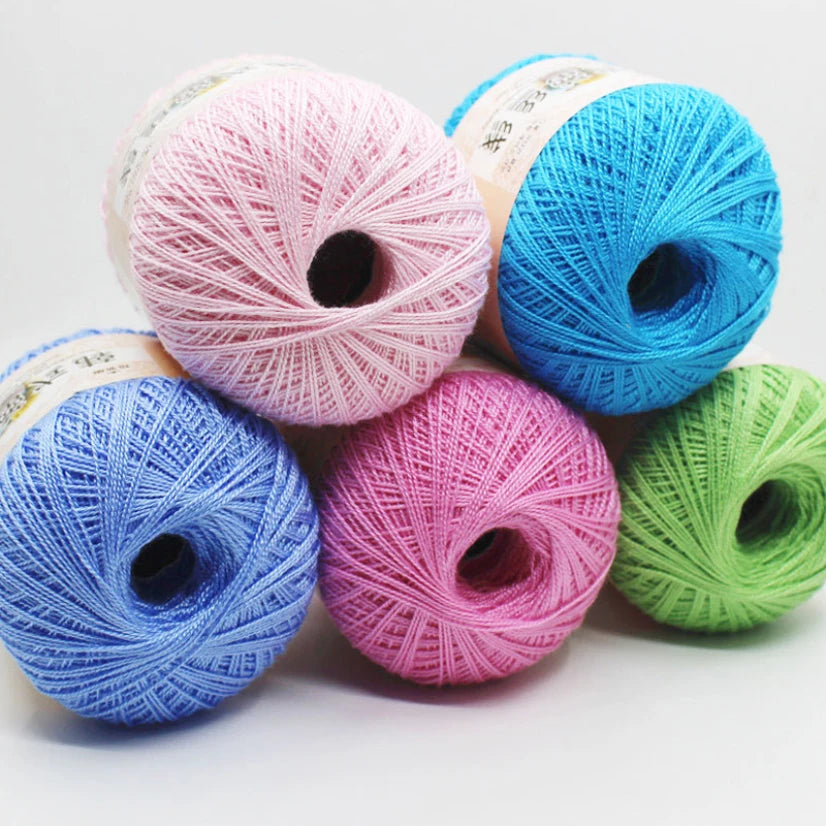 50g /roll 0.8mm Lace Thread Crochet Cotton Yarn Handmade DIY Line Fine Wool for Knitted Woven Sewing Accessories