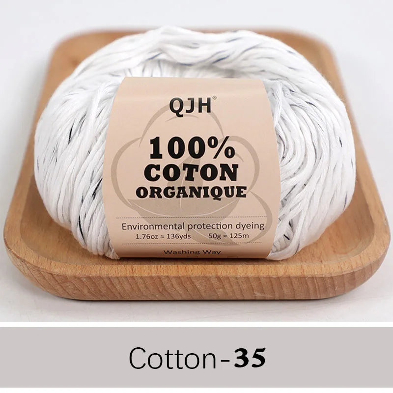 QJH 100% Cotton Yarn, Cotton Baby Sport Weight Yarn, Amigurumi Yarn, Summer Soft Yarn, Crochet/Knitting Yarn - 6 Pcs