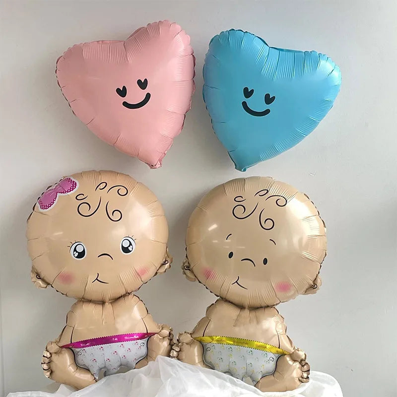 Newborn Baby Boys Girls Foil Balloons Baby Shower Supplies 1st Birthday Party Decoration Globos Gender Reveal Blue Pink Balloons