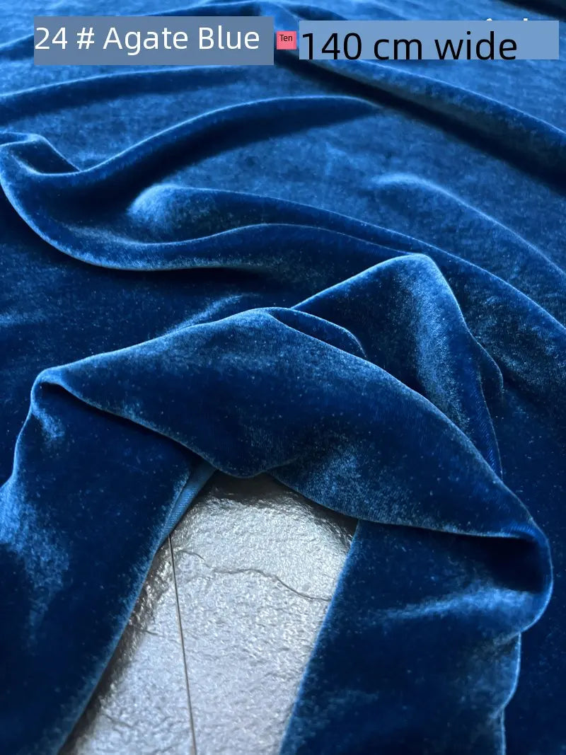 40 Colors Silk Velvet Fabric - Black Mulberry Silk Velvet for High-End Dress- Luxurious Gold Silk Velvet Material