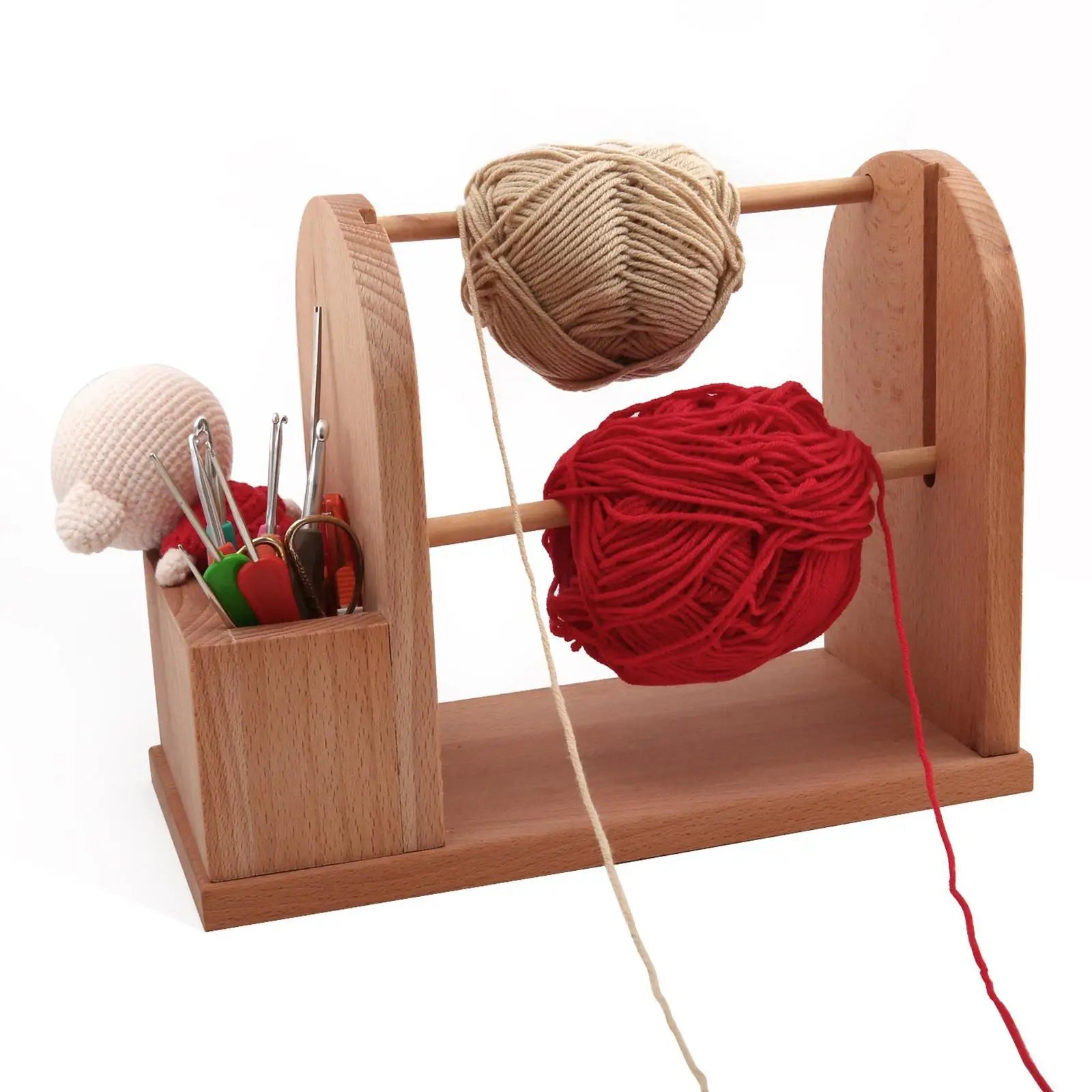 Wooden Yarn Holder Yarn Rack Organizer Yarn Dispenser for Crocheting and Knitting