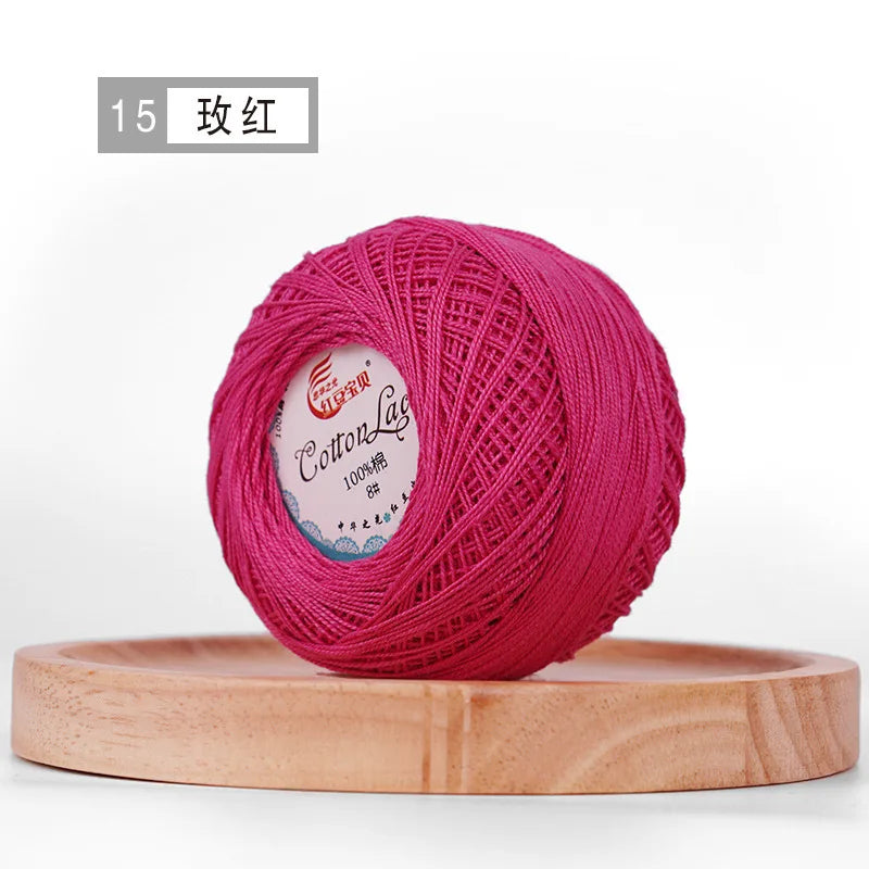 Pure Cotton Lace Thread Shiny Lin Yarn Handmade DIY Crochet Thread Combed Spun Yarn Knitting Crochet Handweaving Yarn