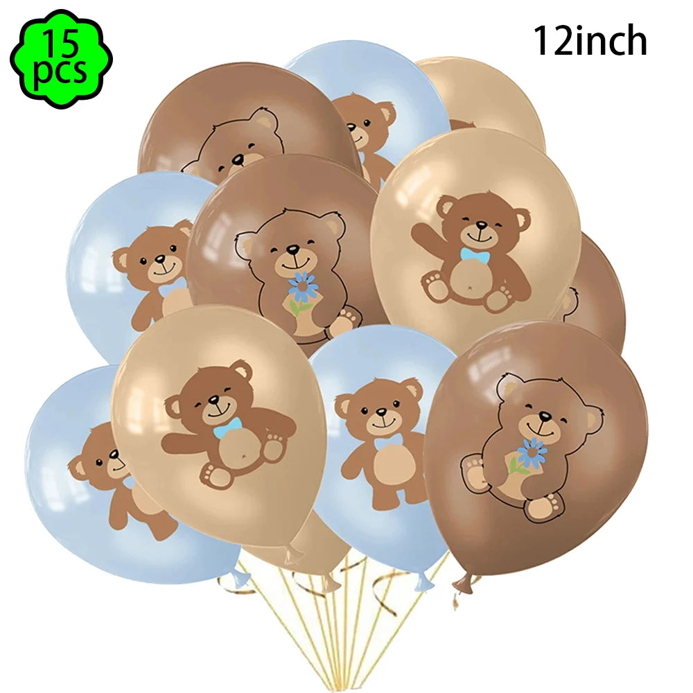 Brown Teddy Bear disposable tableware Teddy Bear party napkins plates cups kids Teddy Bear Birthday Party decoration Baby Shower