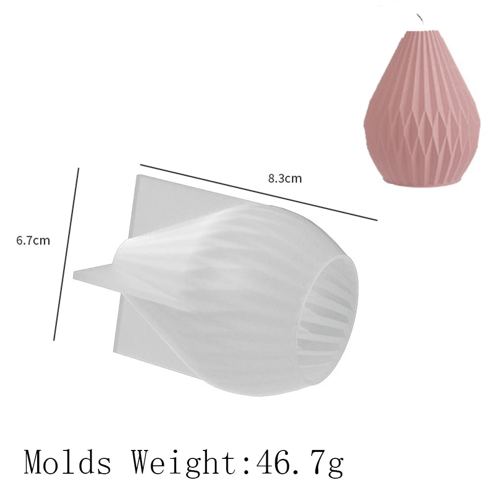 Cylinder Silicone Candle Mold DIY Stripe Candles Dinner Ornament Making Plaster Epoxy Resin Molds Home Decor Handmade Gifts