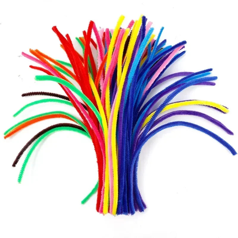 Wholesale Colorful Chenille Stems Pipe Cleaners Plush Tinsel Stem Wired Sticks Twist Stick Hair Strip DIY Craft Educational Toys