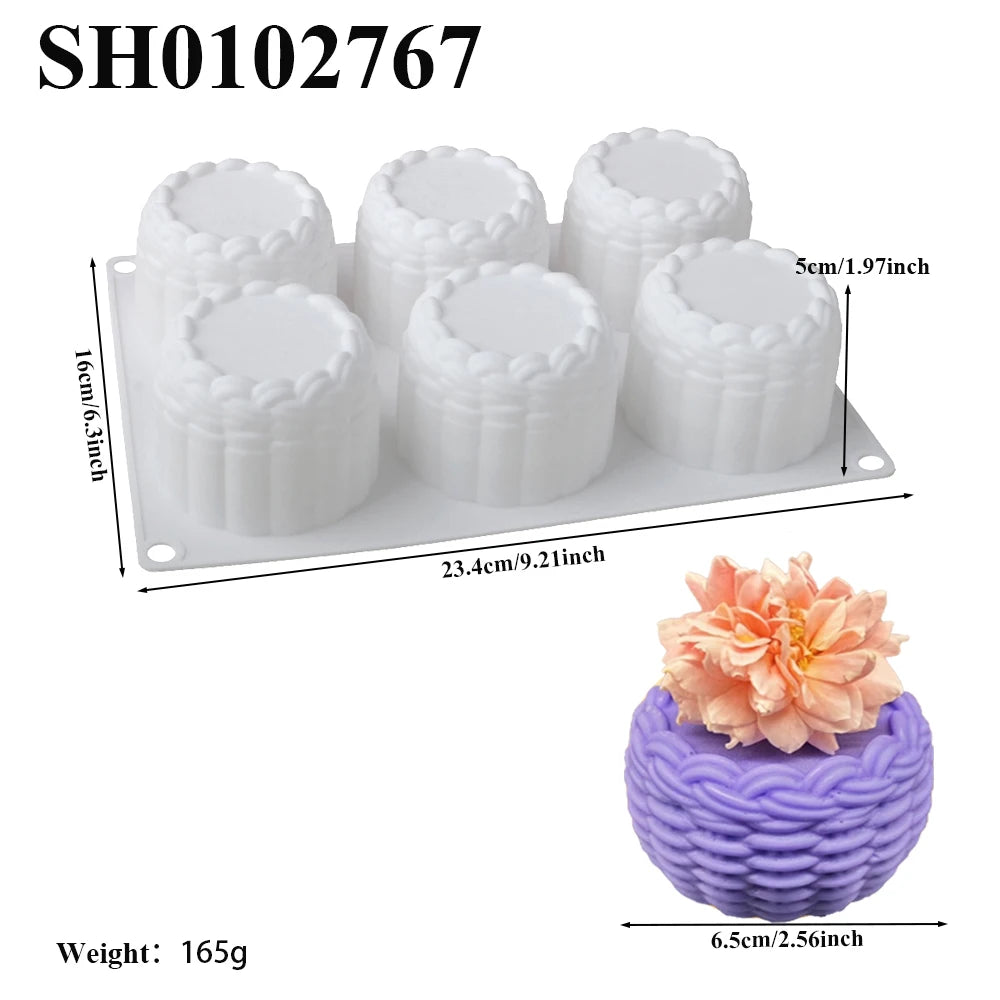 Small Flower Basket Design Silicone Cake Mold French Mousse Moulds Food Grade Cake Decorating Tools Kitchen Supplies