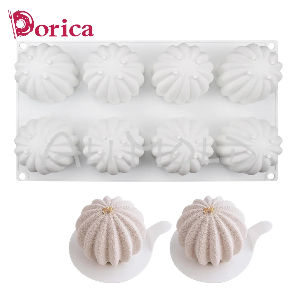 Dorica 8 Holes Succulent Cactus Chocolate Silicone Mousse Cake Mold Fondant Soap Mould Cake Decorating Tools Kitchen Bakeware