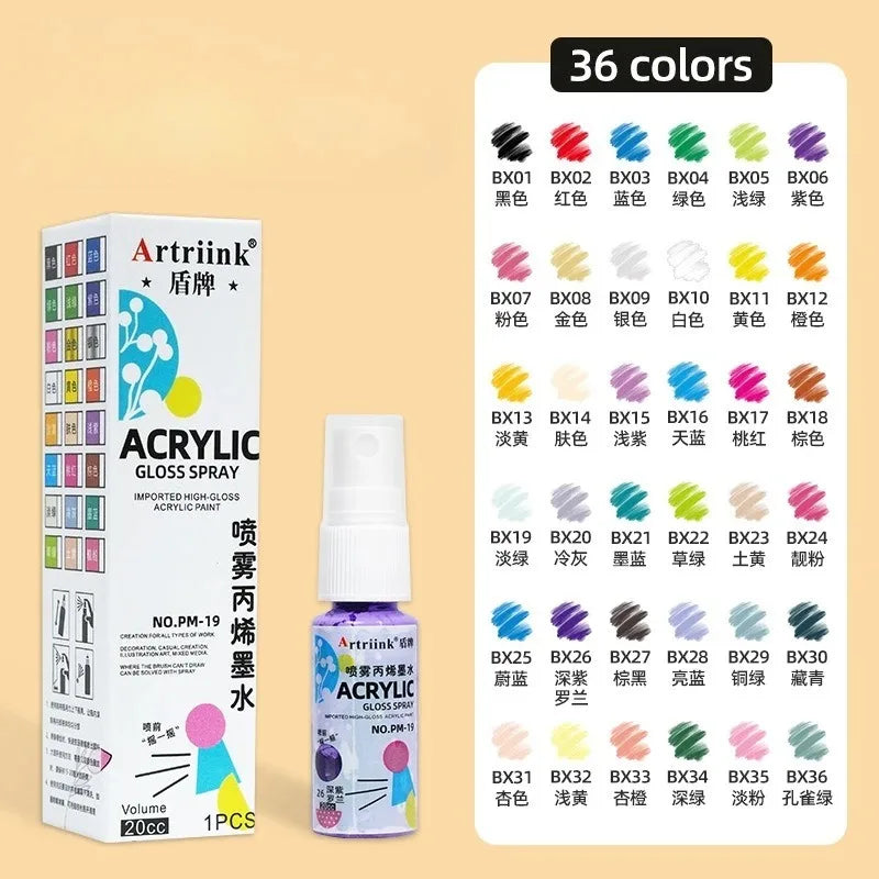 12/18/24/36/48-color Acrylic Spray Paint Waterproof UV-resistant DIY Clothing Recoloring Wall Painting Graffiti Self-spraying
