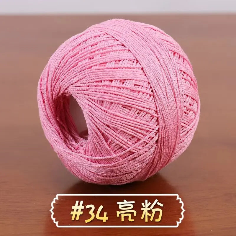 6-Strand Cotton Linen Lace Yarn Handmade Crochet Thread Medium Fine Hooking DIY Material Kit Children's Sweater Crochet Needl...