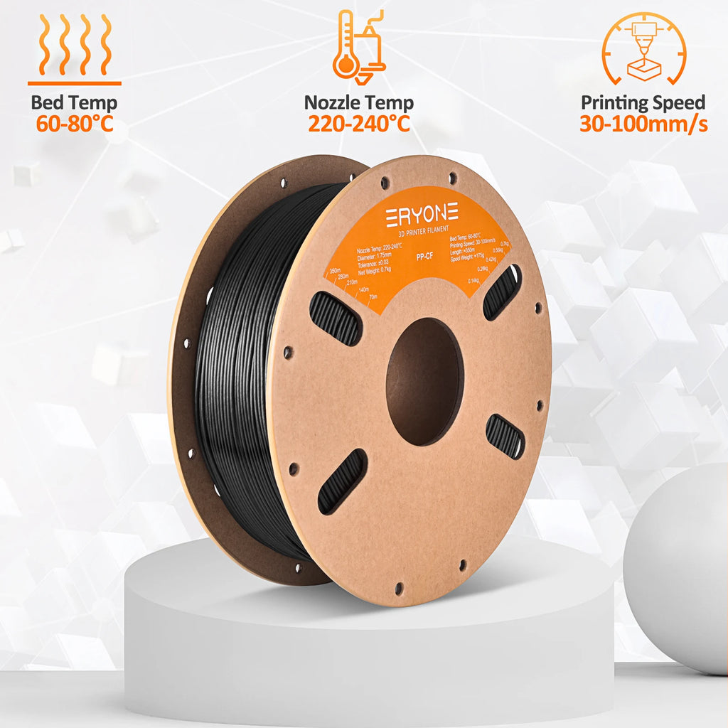 Eryone PP Carbon Fiber 0.7kg/PP 0.9kg Premium Filament 3D FDM Print,Safe Material PP,pp carbon fiber/pp filament