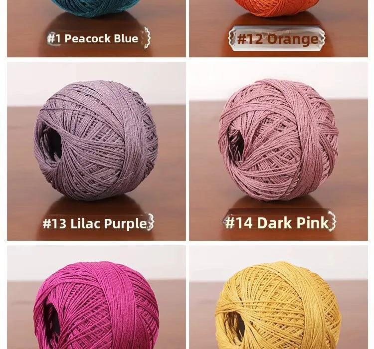 6-Strand Cotton Linen Lace Yarn Handmade Crochet Thread Medium Fine Hooking DIY Material Kit Children's Sweater Crochet Needl...