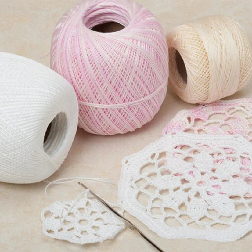 50g /roll 0.8mm Lace Thread Crochet Cotton Yarn Handmade DIY Line Fine Wool for Knitted Woven Sewing Accessories