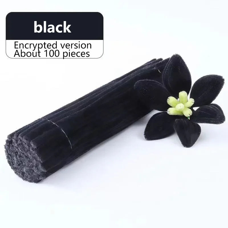 100pcs Chenille Stems Toys DIY Strips Twist Bar Anvil Wire Craft Pipe Creative Hobby Children Plush Stick Chenille Sticks