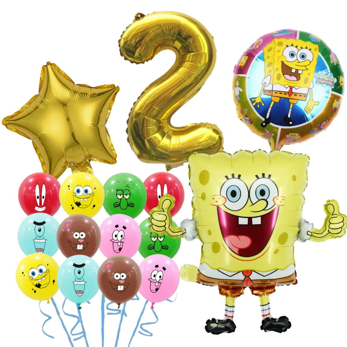 Cartoon SpongeBob Theme Birthday Party Decoration Balloons Digital Balloons Baby Shower Birthday Gifts Party latex Party Balloon